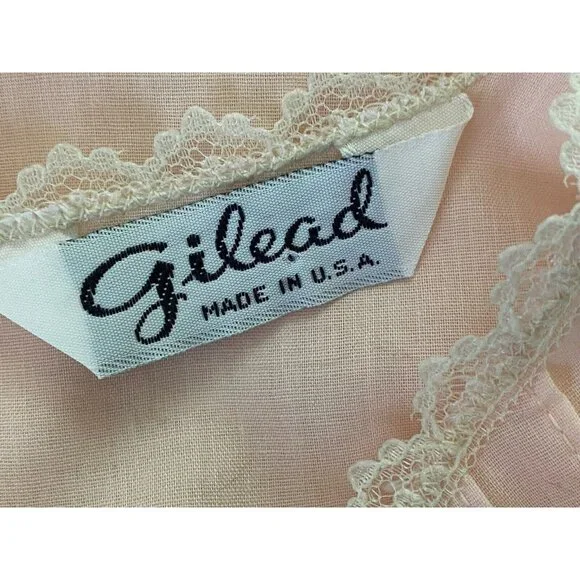 Vintage Gilead Nightgown Cotton Blend Pink Nightie Lace Trim Nightie‎ S USA NWOT